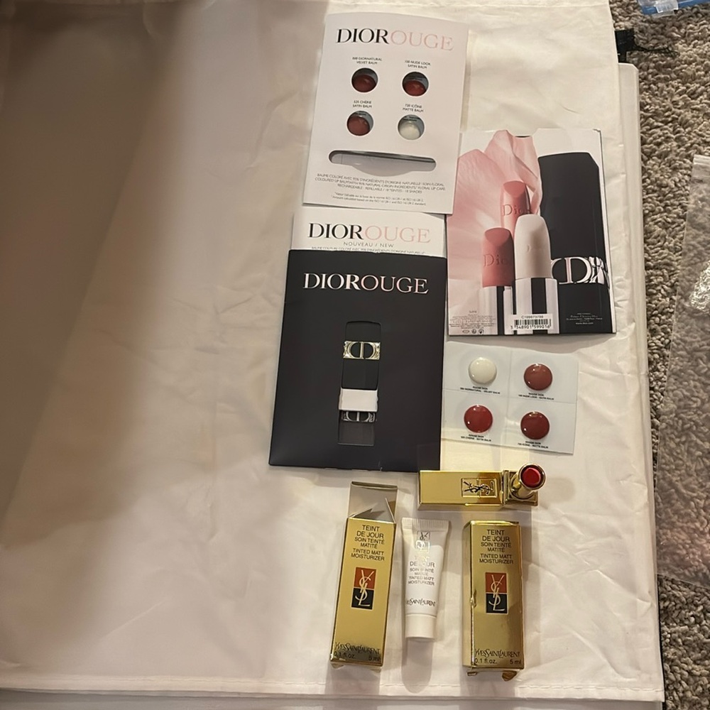YSL Gold Lipstick and Dior Rouge Lip Balm Set
